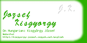 jozsef kisgyorgy business card