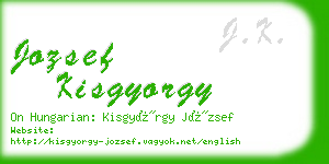 jozsef kisgyorgy business card